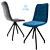 Elegant Gray Velvet Leipzig Chair 3D model small image 2