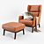 Sleek Ryder Leather Chair 3D model small image 1