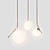 Gilded Stem Pendant Lamp 3D model small image 3