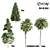 Lush Variety of 12 Vray Trees 3D model small image 1