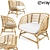 Rattan Armchair - Stylish Bamboo Design 3D model small image 1