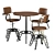 ROCKEE Steel Cafe Chair - Industrial Vintage Table and Chair Set 3D model small image 4