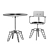 ROCKEE Steel Cafe Chair - Industrial Vintage Table and Chair Set 3D model small image 5