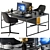 Modern Office Furniture Set 3D model small image 1