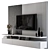 Elegant Gray & Black Marble TV Wall 3D model small image 2