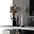 Elegant Gray & Black Marble TV Wall 3D model small image 3