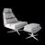 Elegant Velvet and Leather Chair 3D model small image 2