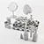 Stylish Bathroom Accessory Set 3D model small image 5