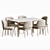 Modern Dining Set with Astrud Chair & Canto Table 3D model small image 2