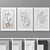 Modern Abstract Art Print Set 3D model small image 1