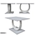 Sleek Stainless Steel End Table 3D model small image 3