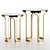 Luxury Tower Side Tables - Black Glass & Brass 3D model small image 2