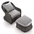 Havana Lounge Chair & Ottoman: Stylish Outdoor Seating 3D model small image 2