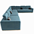 L-Shaped Industrial Sofa 3D model small image 3