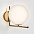 Elegant Stem Wall Lamp in Golden Finish 3D model small image 1