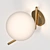 Elegant Stem Wall Lamp in Golden Finish 3D model small image 3