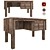 Concept Pine Writing Table 3D model small image 1