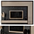 Modern Wood and Black Marble TV Set 3D model small image 1