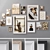 Elegant Wall Frame Set - 15 Frames, 4 Colors 3D model small image 1