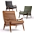 Sleek Mid-Century Leather Chair 3D model small image 1