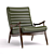 Sleek Mid-Century Leather Chair 3D model small image 3