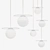 Elegant Marble Orb Pendant Light 3D model small image 2