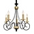 Gleaming Black Gold Chandelier 3D model small image 1