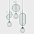 Leaf Pendant Light with Globe Shade 3D model small image 12