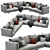 Modern Berto Dee Dee Sectional 3D model small image 1