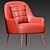 Porthos Home Adora Chair: Velvet Upholstery & Iron Legs 3D model small image 3