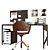 Sleek Office Desk Set 3D model small image 4