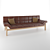 Modern Leather Sofa CB2 Drops 3D model small image 2