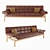 Modern Leather Sofa CB2 Drops 3D model small image 5