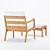 Vintage Danish Design: Senator & Puff Easy Chair Set 3D model small image 2