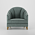 Elegant Armchair Sofa 3D model small image 1