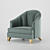 Elegant Armchair Sofa 3D model small image 2