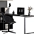 Executive L-Shaped Desk Set 3D model small image 2