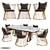 Modern Dining Table Set: Stylish and Functional 3D model small image 2