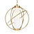 Vintage Bronze Cage Pendant 3D model small image 1