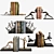 Sleek Metal Bookends Set 3D model small image 1