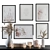 boho chic white cream frames dried plants 3D model small image 1