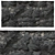 Sleek Black Stone Wall 3D model small image 5