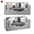 Modern Fabric Sofa: V-Ray/Corona, Realistic Design 3D model small image 1