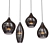 Modern Glass Black Pendant Light 3D model small image 1