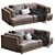Modern Italian Leather Sofa Family Lounge 3D model small image 2