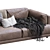 Modern Italian Leather Sofa Family Lounge 3D model small image 3