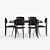 Ebony Dinning Set: Table & Chairs 3D model small image 3