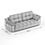 Luxurious Skai 3r Dollaro Sofa 3D model small image 5