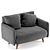 Stylish Cardiff Dark Grey Sofa 3D model small image 5