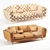 Charme Tan Timber Sofa: Modern Design 3D model small image 3